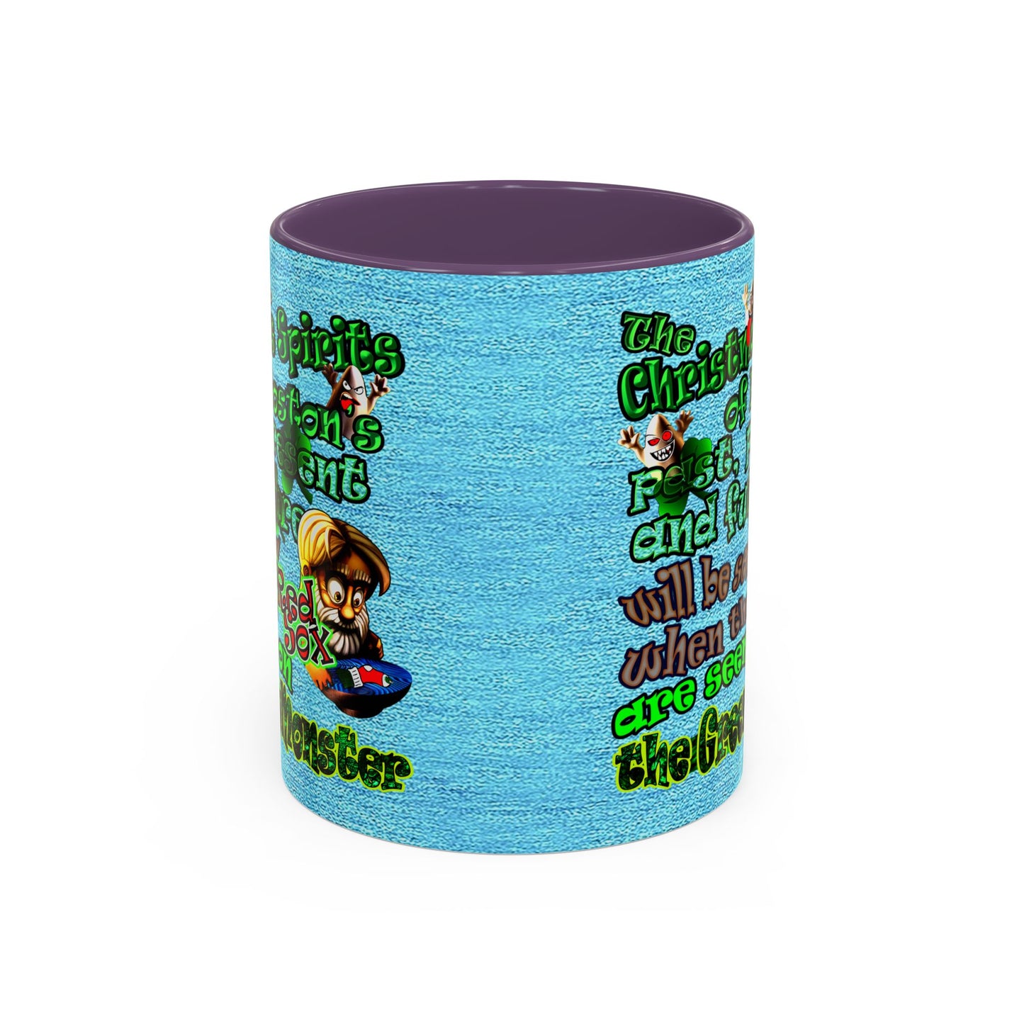 christmas spirits of boston - Accent Mug (faded blue)