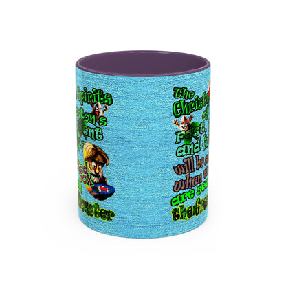 christmas spirits of boston - Accent Mug (faded blue)