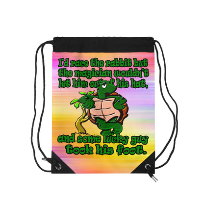 turtle race - Drawstring Bag (color blur)