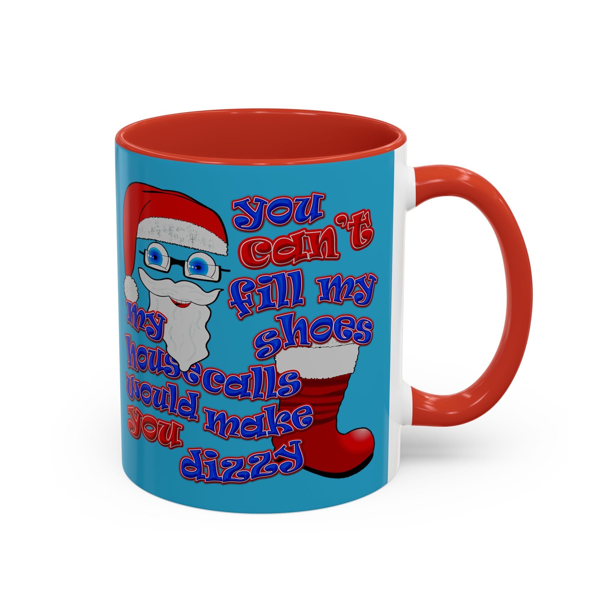 santa's shoes - Accent Mug (turquoise)