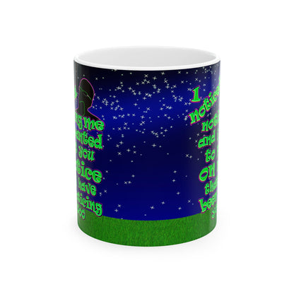 noticed you noticing - White Mug ('snoops' background)
