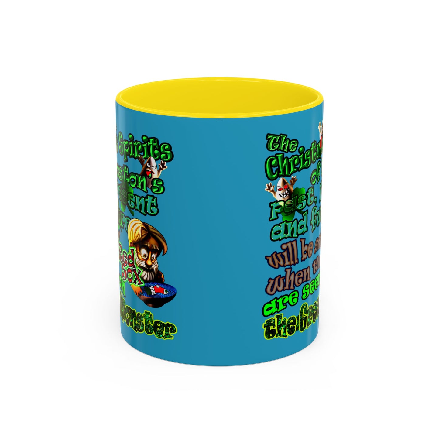christmas spirits of boston - Accent Mug (turquoise)