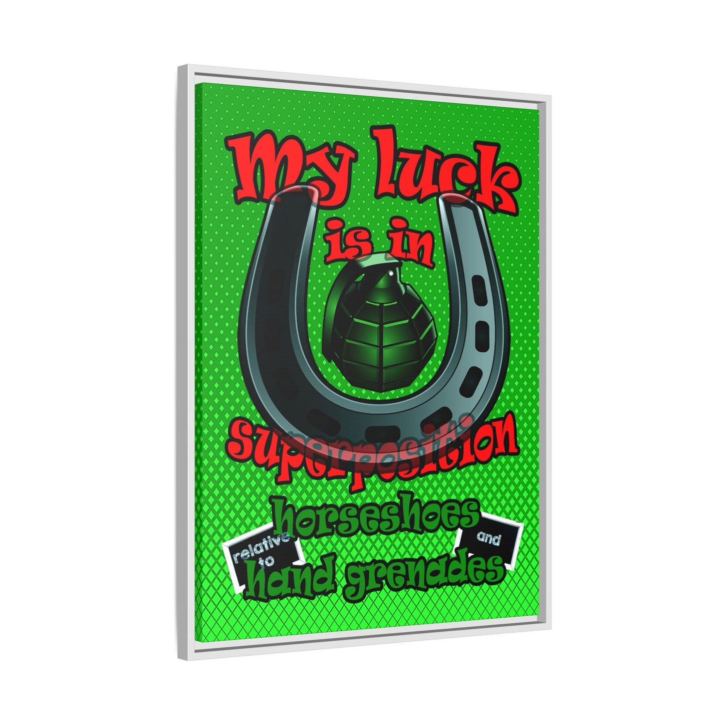 my luck - framed canvas art (logo green)