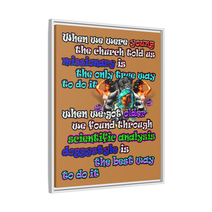 doggystyle - framed canvas art (light brown)