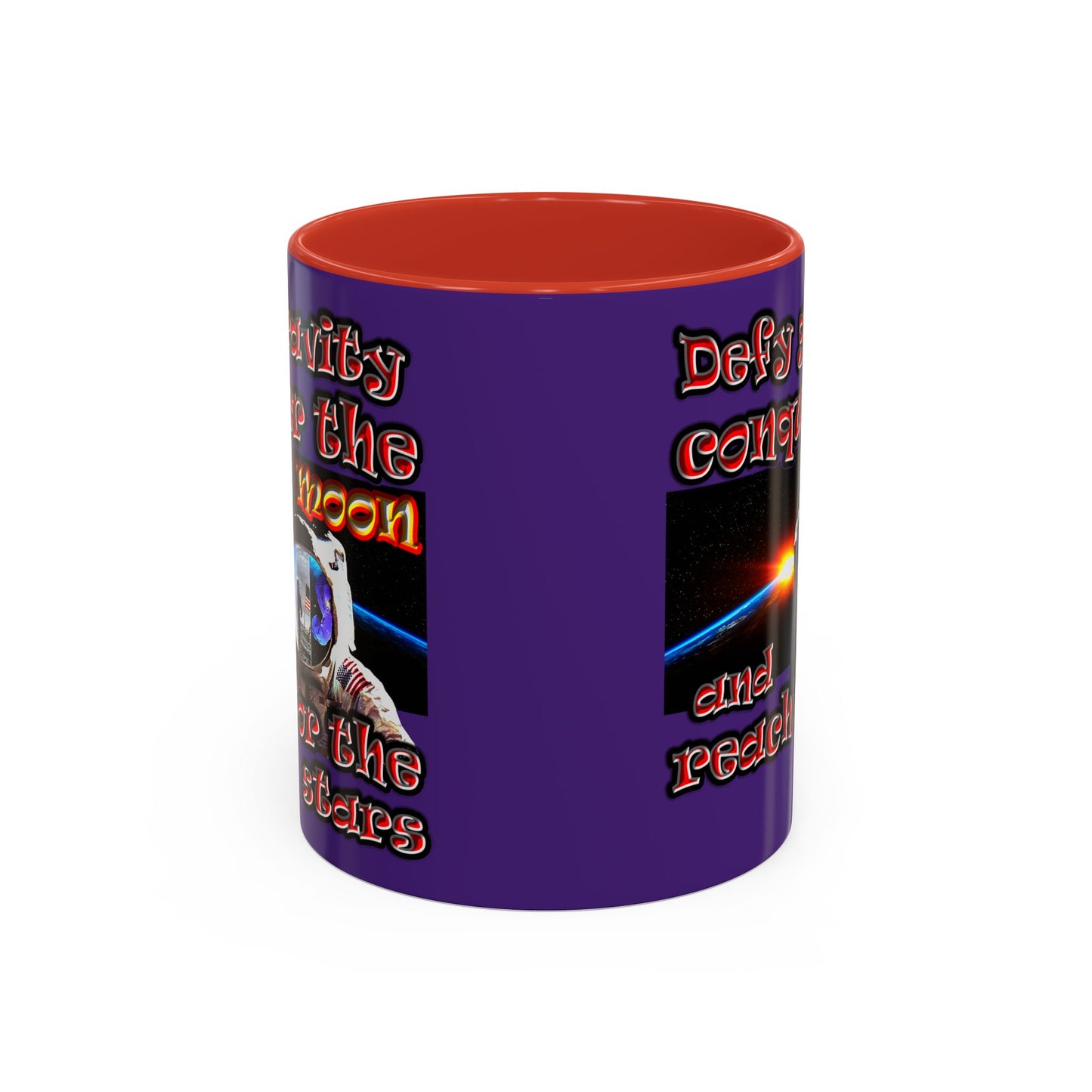 defy conquer reach - Accent Mug (purple)