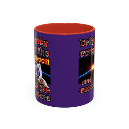 defy conquer reach - Accent Mug (purple)