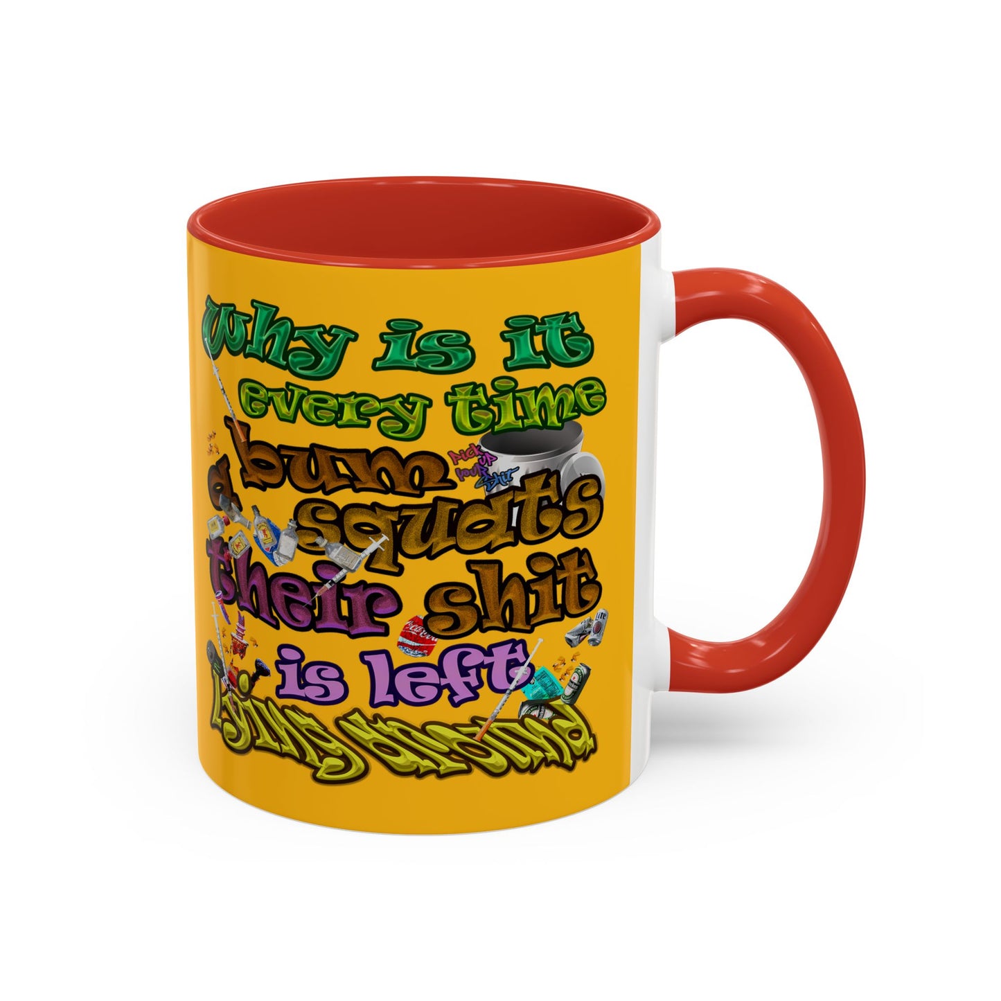 the bum's shit - Accent Mug (yellow)