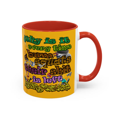 the bum's shit - Accent Mug (yellow)