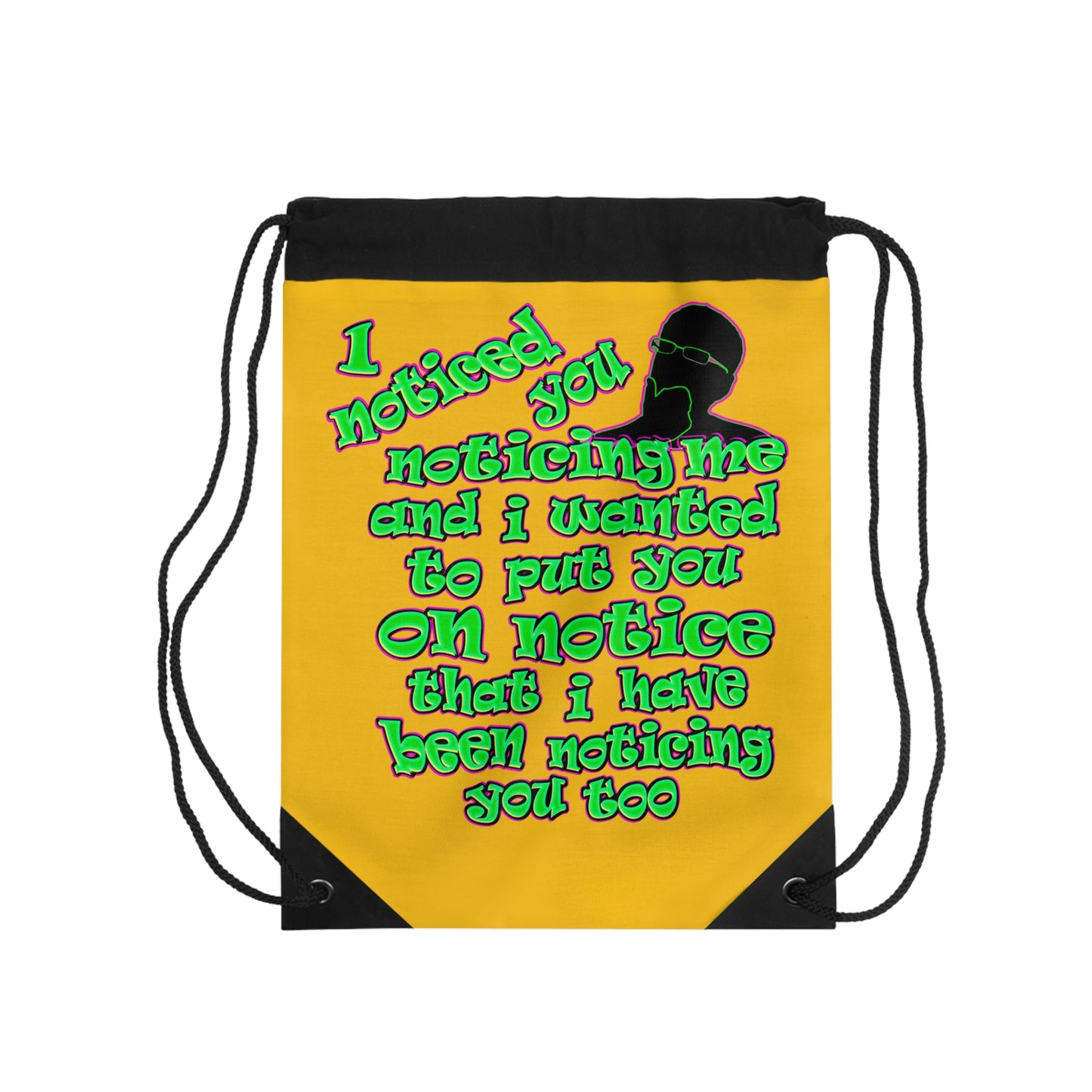 noticed you noticing - Drawstring Bag (yellow)