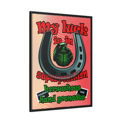 my luck - framed canvas art (yellow-orange wave)