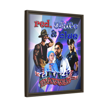 rw&b lives matter - framed canvas art (grey-pink wave)