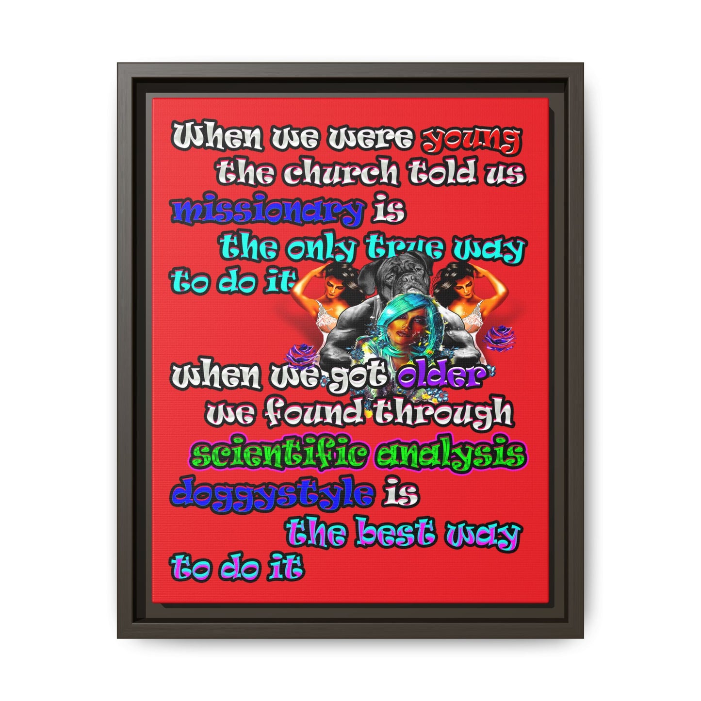 doggystyle - framed canvas art (red)
