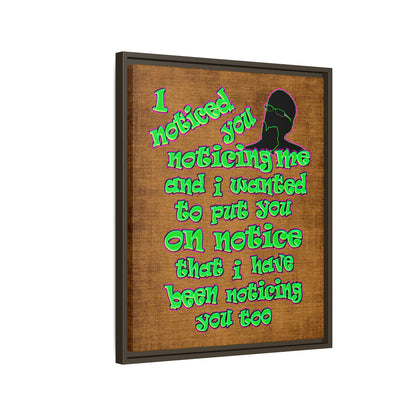 noticed you noticing - framed canvas art (brown papyrus)