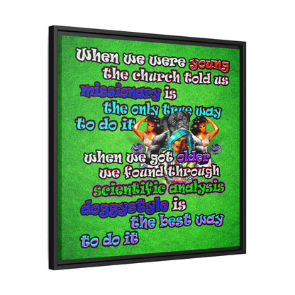 doggystyle - framed canvas art (green turf)