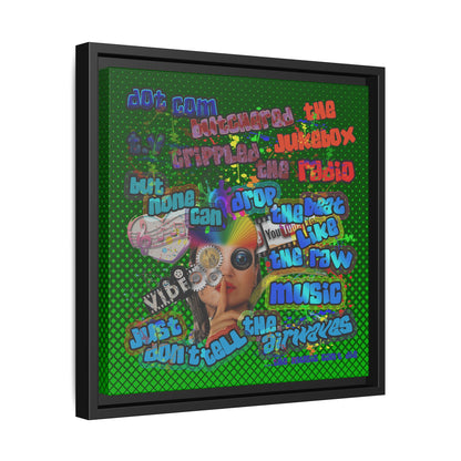 drop the beat - framed canvas art (logo green)