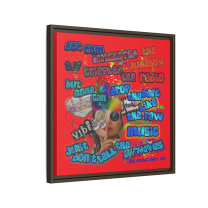 drop the beat - framed canvas art (red)