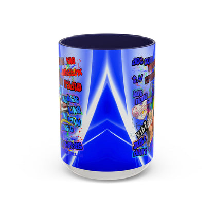 drop the beat - Accent Mug (blue-white wave)