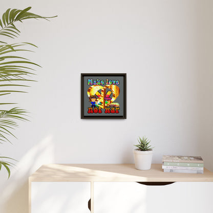 love peace - framed canvas art (dark grey)