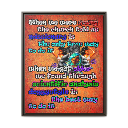doggystyle - framed canvas art (burnt orange)