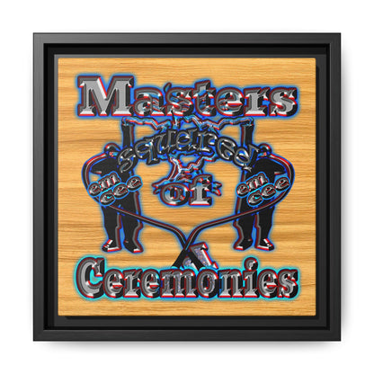 em cee squared - framed canvas art (butterscotch wood finish)