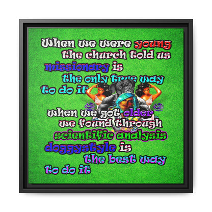 doggystyle - framed canvas art (green turf)