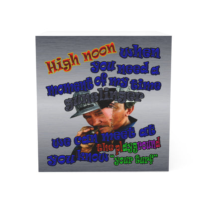 high noon - note cube (brushed nickel)