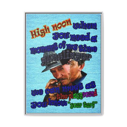 high noon - framed canvas art (faded blue)