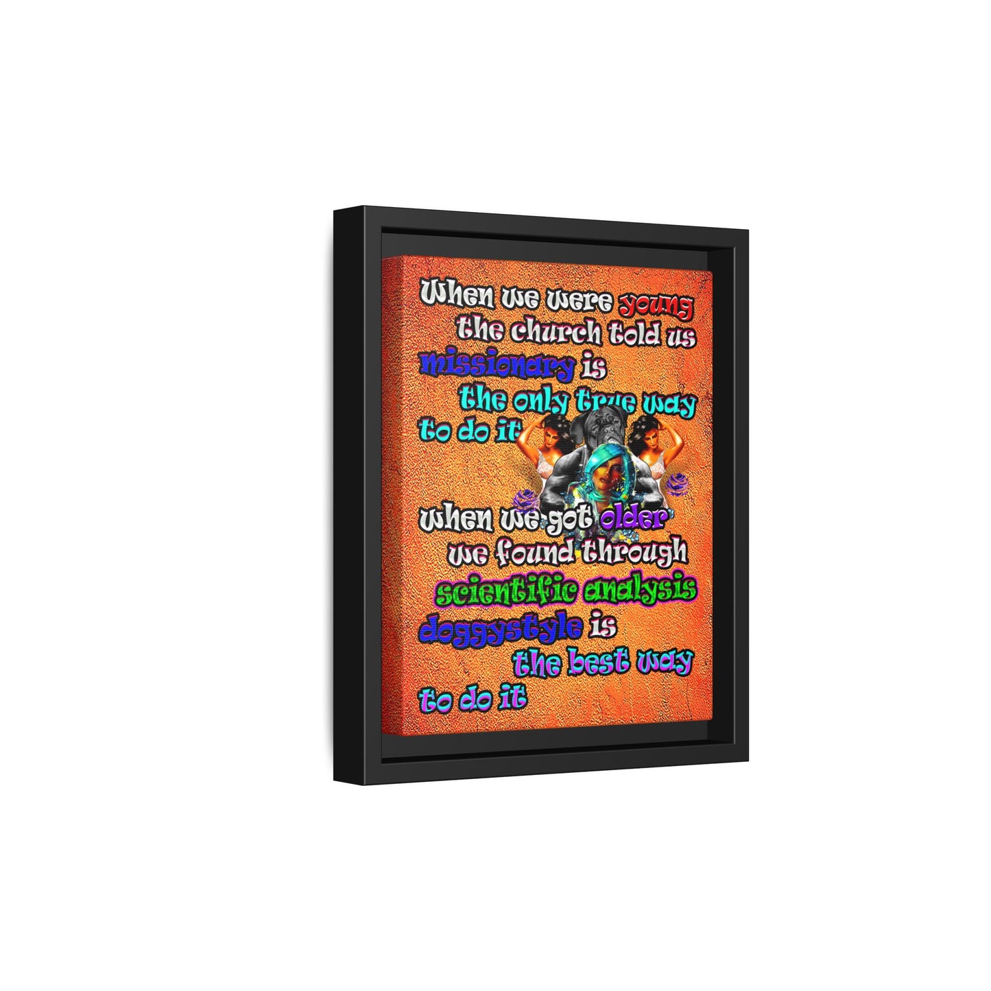 doggystyle - framed canvas art (burnt orange)