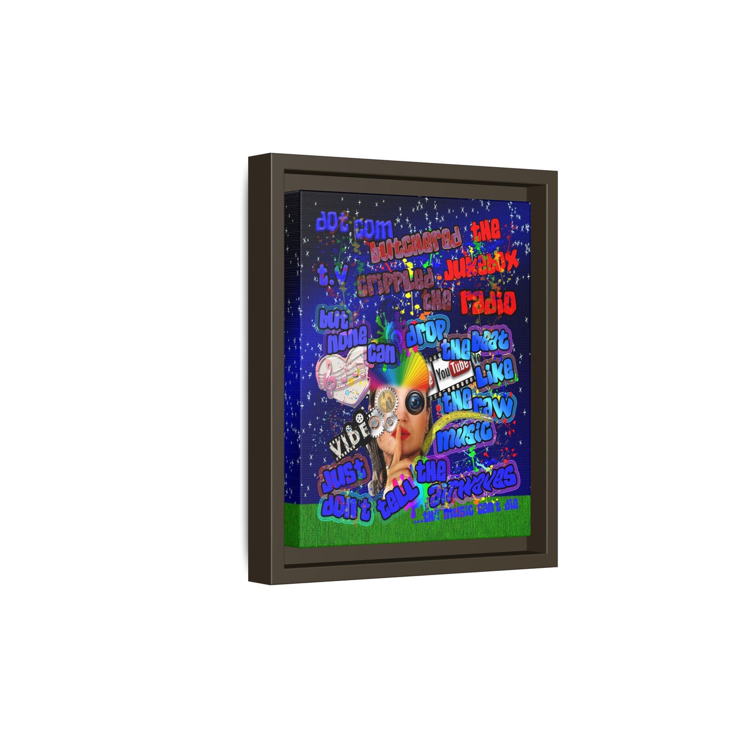 drop the beat - framed canvas art ('snoops' background)