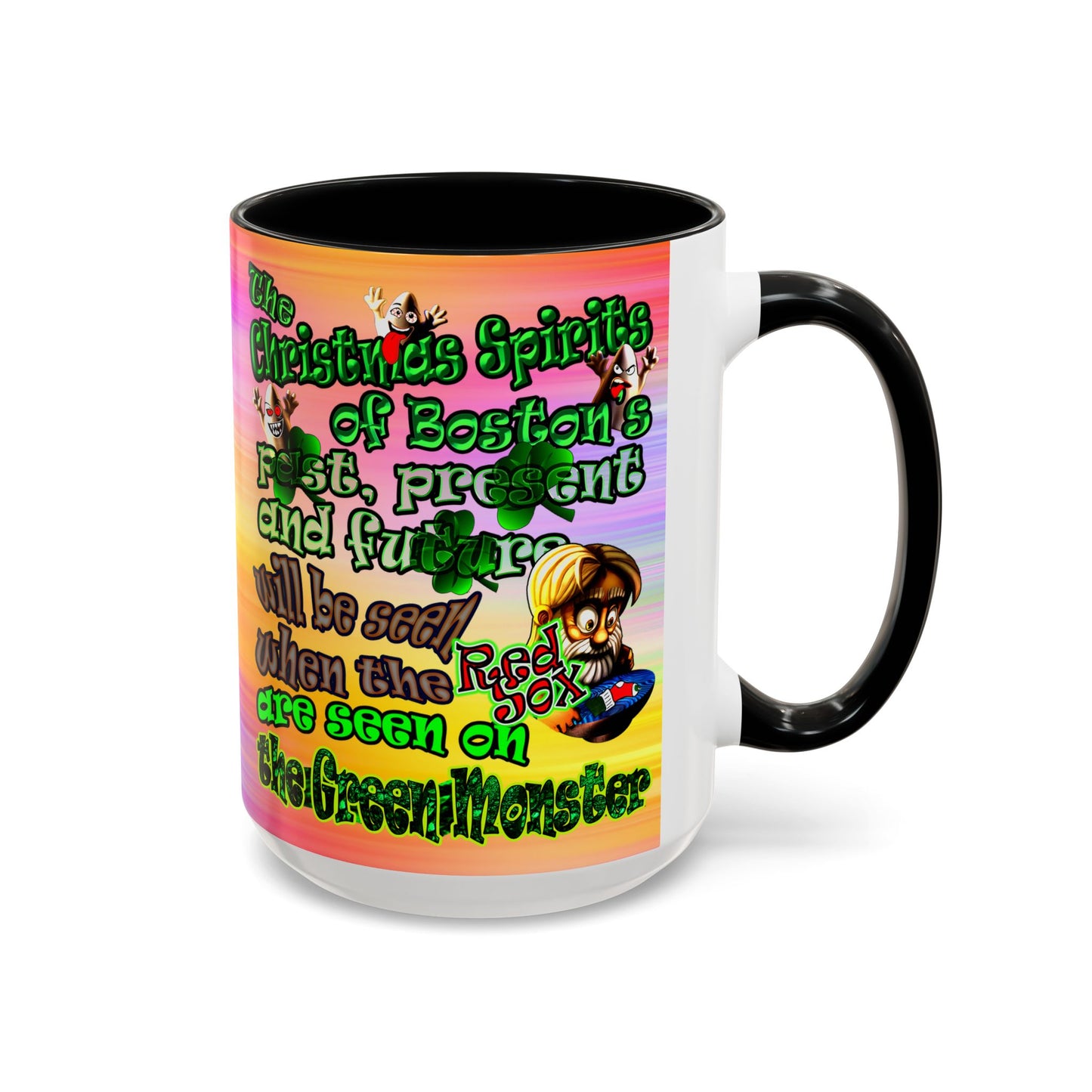 christmas spirits of boston - Accent Mug (color blur)