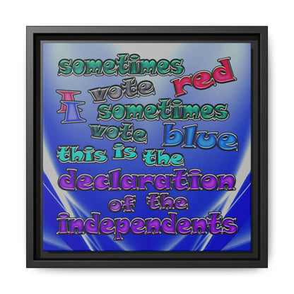 declaration of the independents - framed canvas art (blue-white wave)