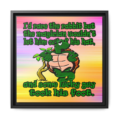 turtle race - framed canvas art (color blur)
