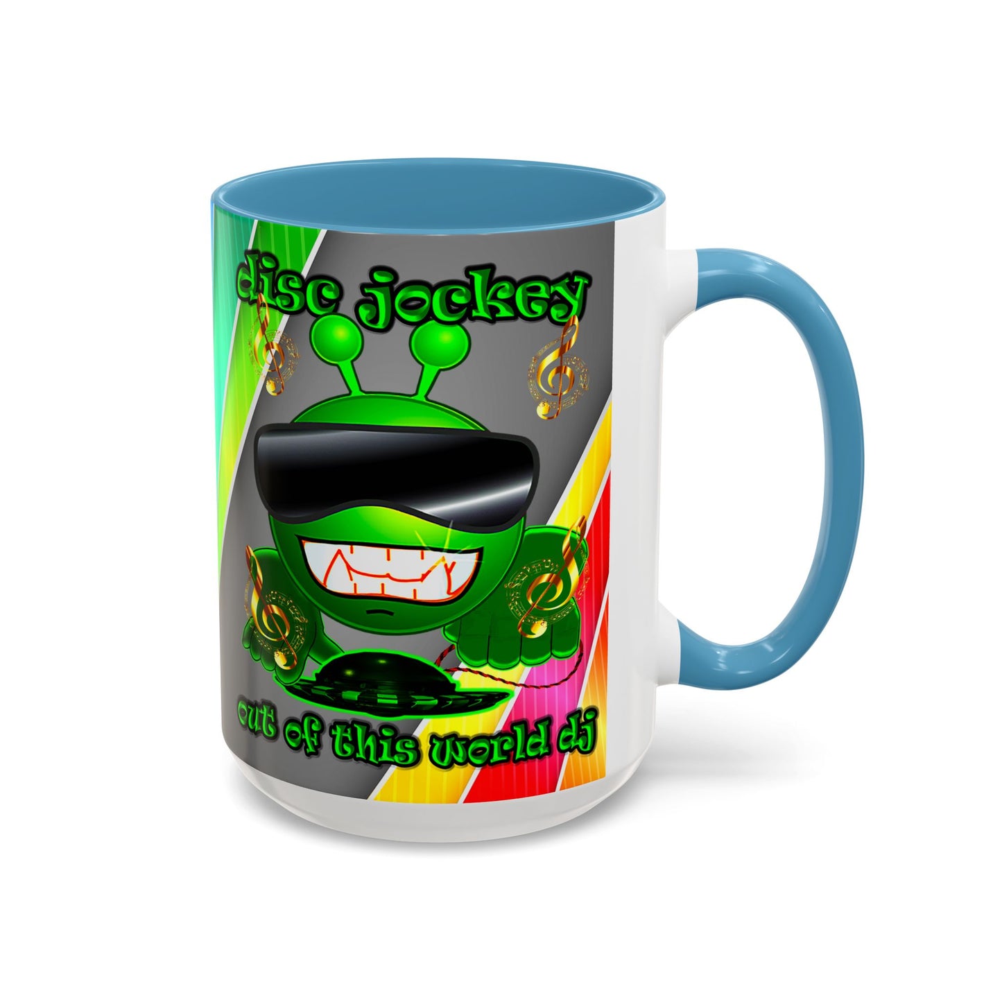 disc jockey - Accent Mug (rainbow split)