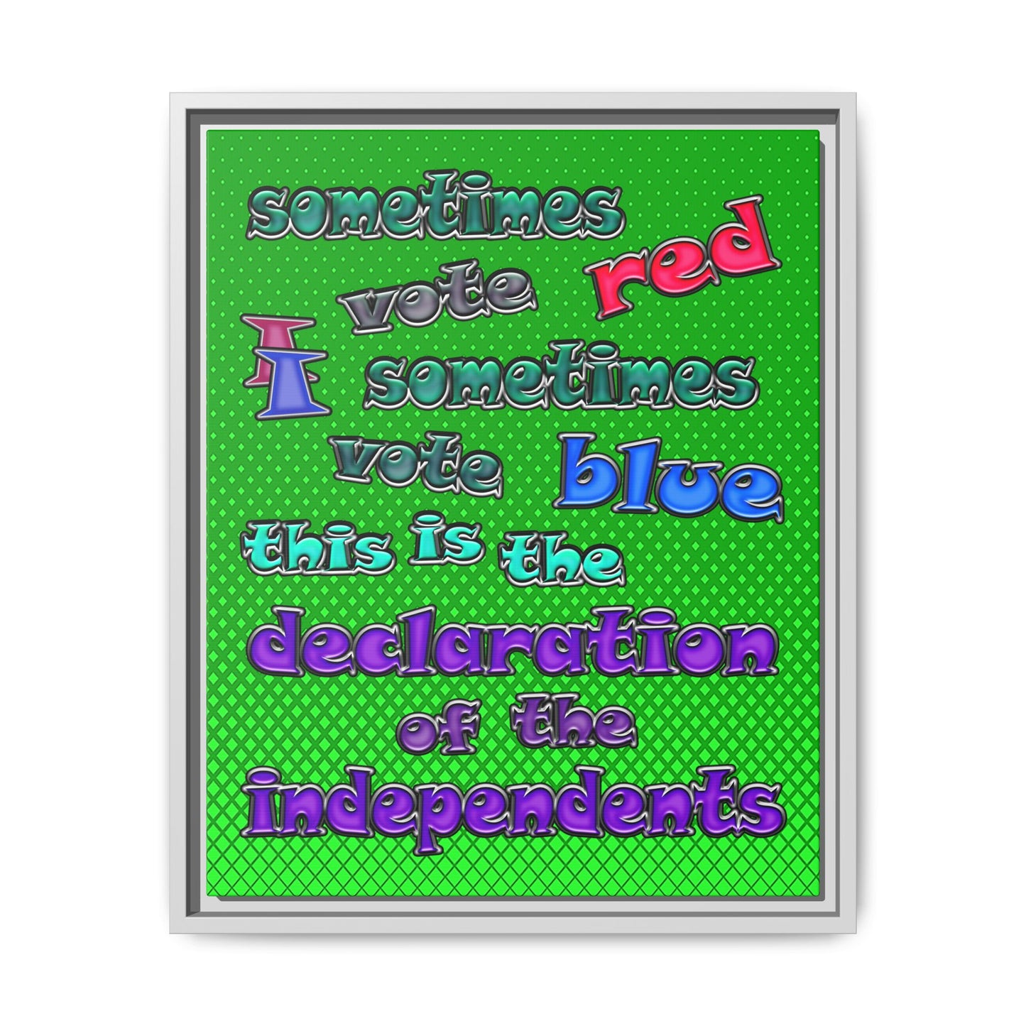 declaration of the independents - framed canvas art (logo green)