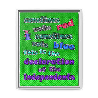 declaration of the independents - framed canvas art (logo green)