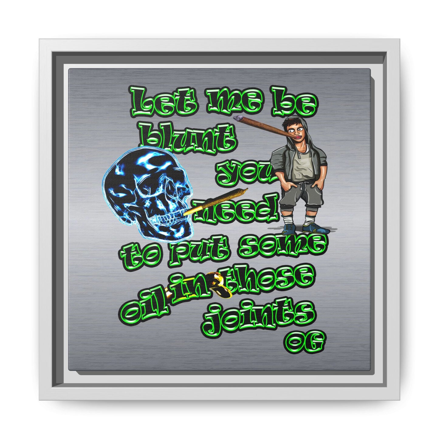 og - framed canvas art (brushed nickel)