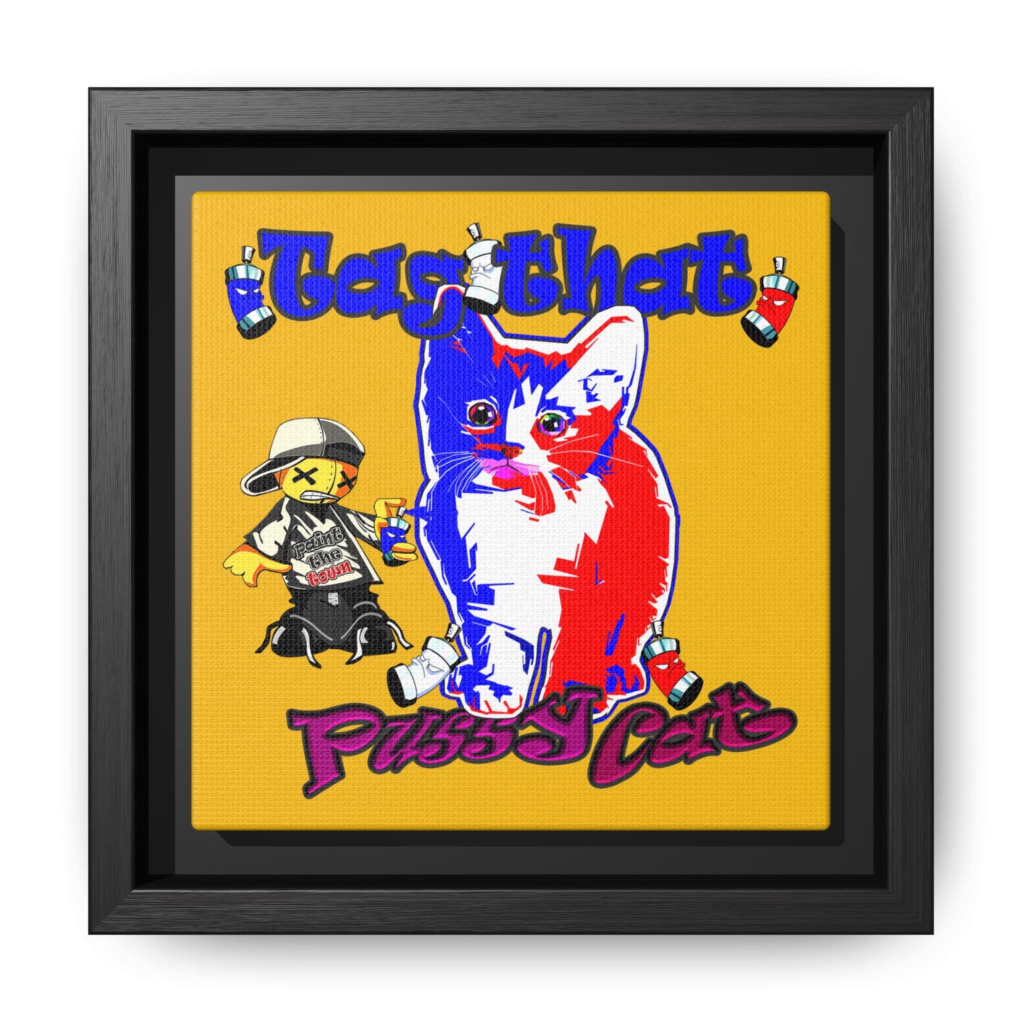 tag that - framed canvas art (yellow)