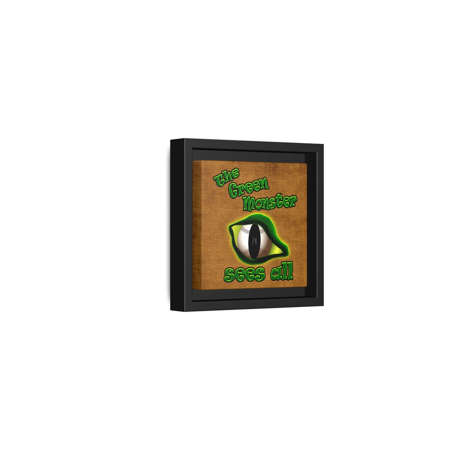 green monster - framed canvas art (brown papyrus)