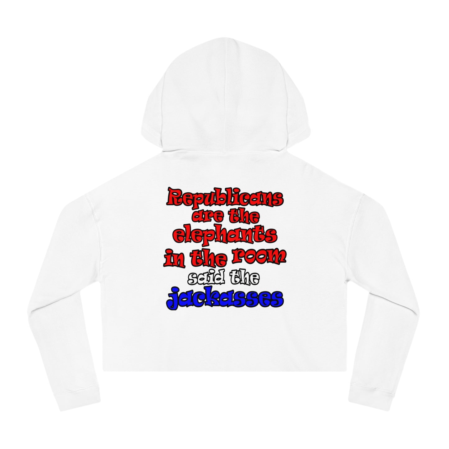 donkeys and elephants - Women’s Cropped Hooded Sweatshirt