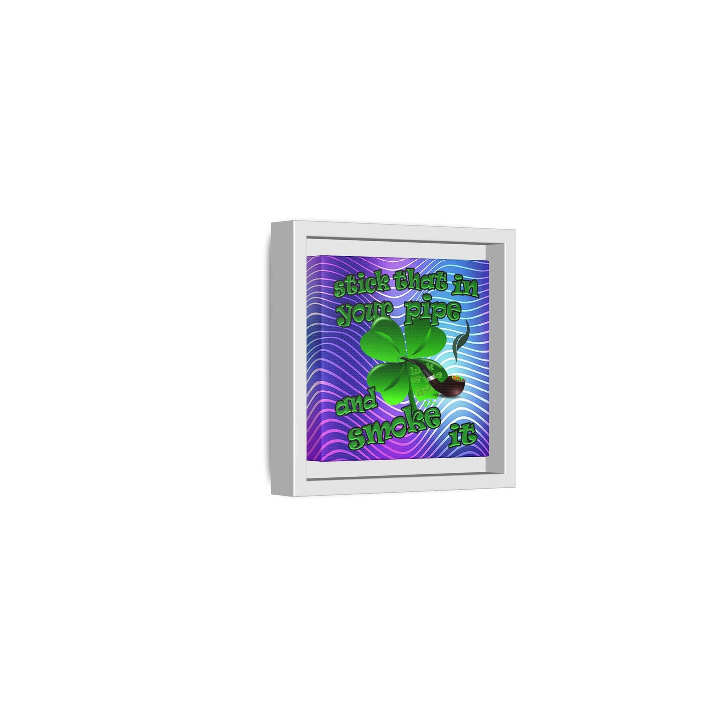 stick that in your pipe and smoke it - framed canvas art (purple wave)