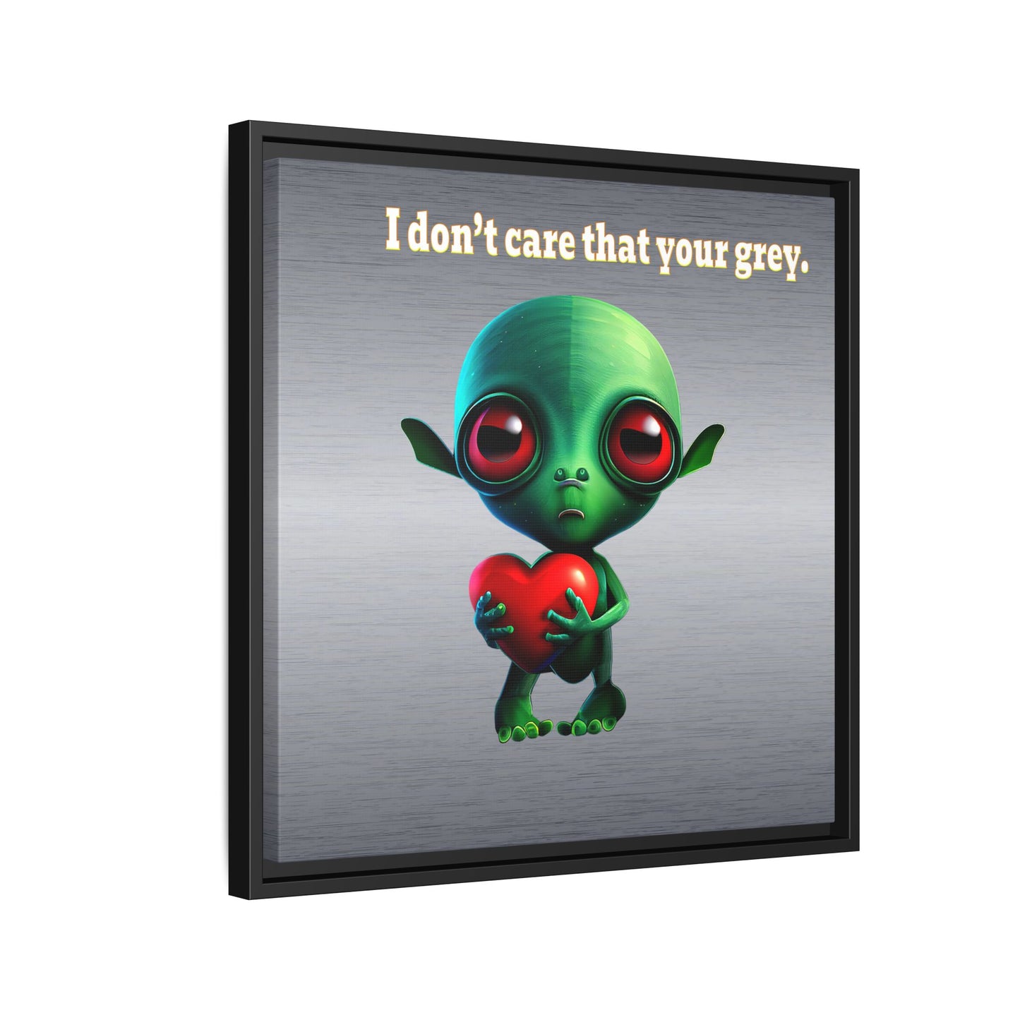 I don't care that your grey - framed canvas art (brushed nickel)