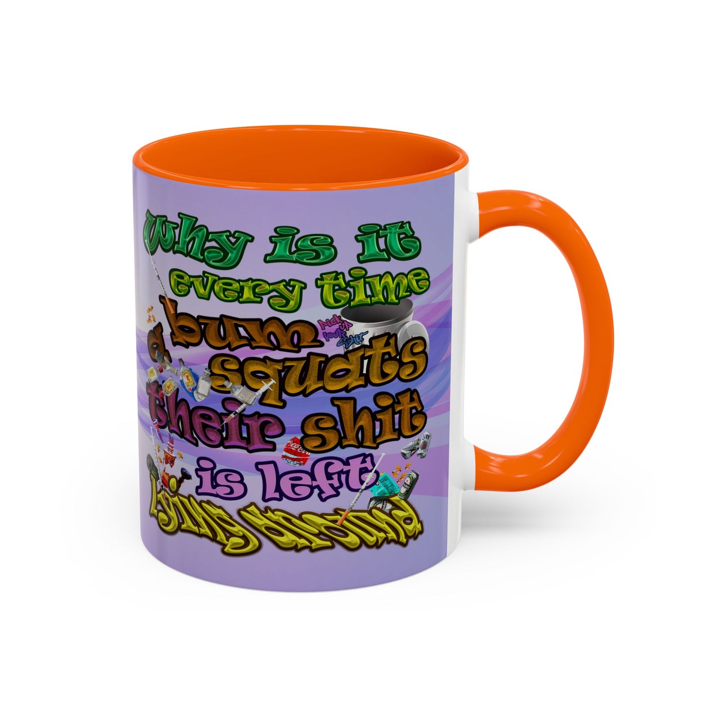 the bum's shit - Accent Mug (light blue-pink wave)