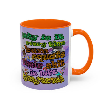 the bum's shit - Accent Mug (light blue-pink wave)