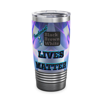 irrelevant - Ringneck Tumbler, 20oz (grey-pink wave)