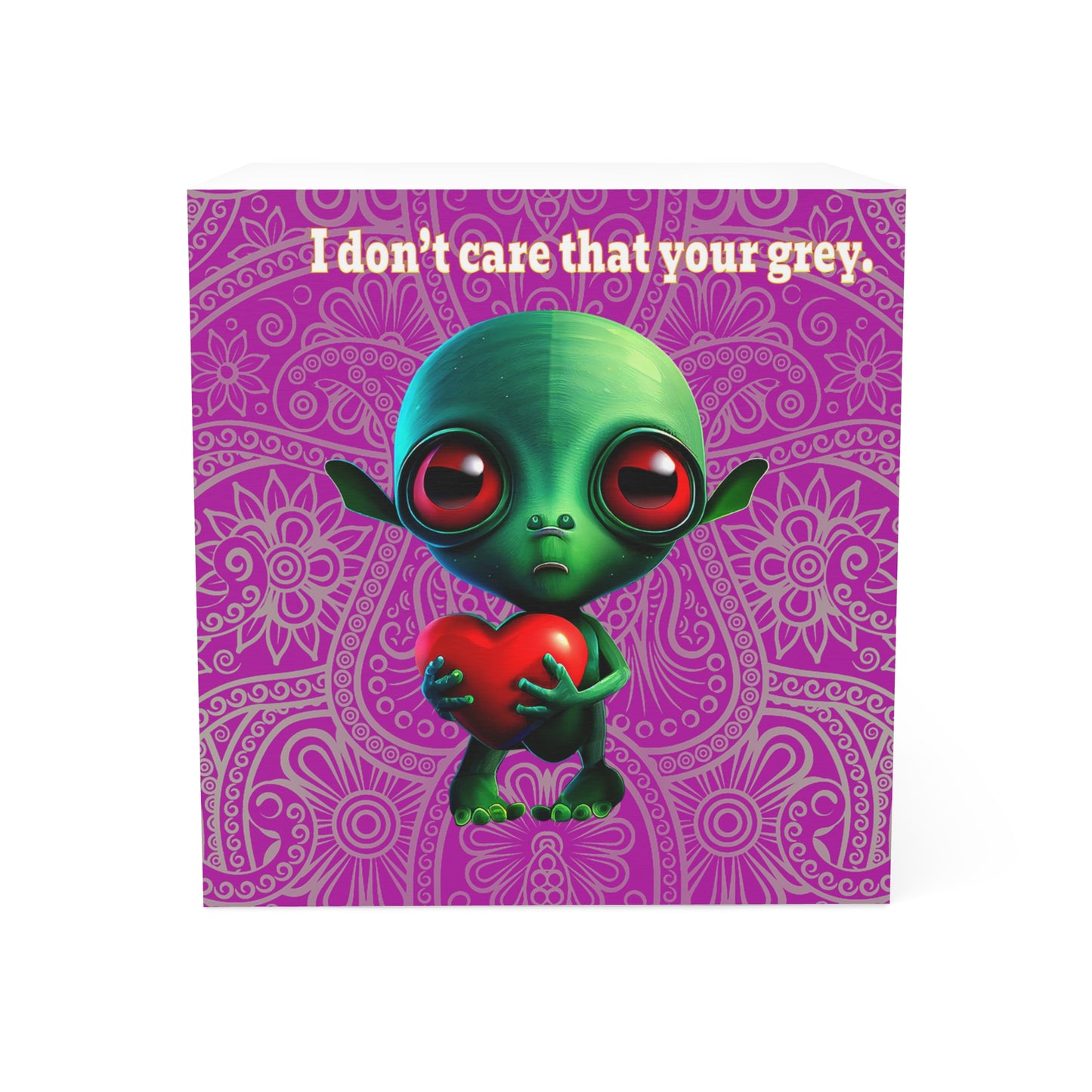 I don't care that your grey - note cube (pink swirl)