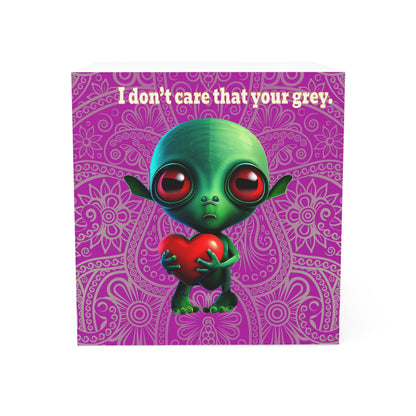 I don't care that your grey - note cube (pink swirl)