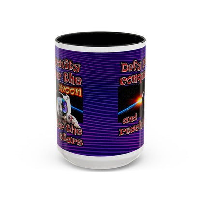 defy conquer reach - Accent Mug (purple wave)