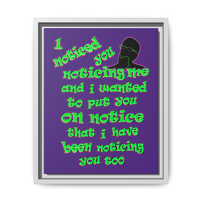 noticed you noticing - framed canvas art (purple)