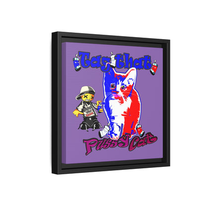 tag that - framed canvas art (light purple)