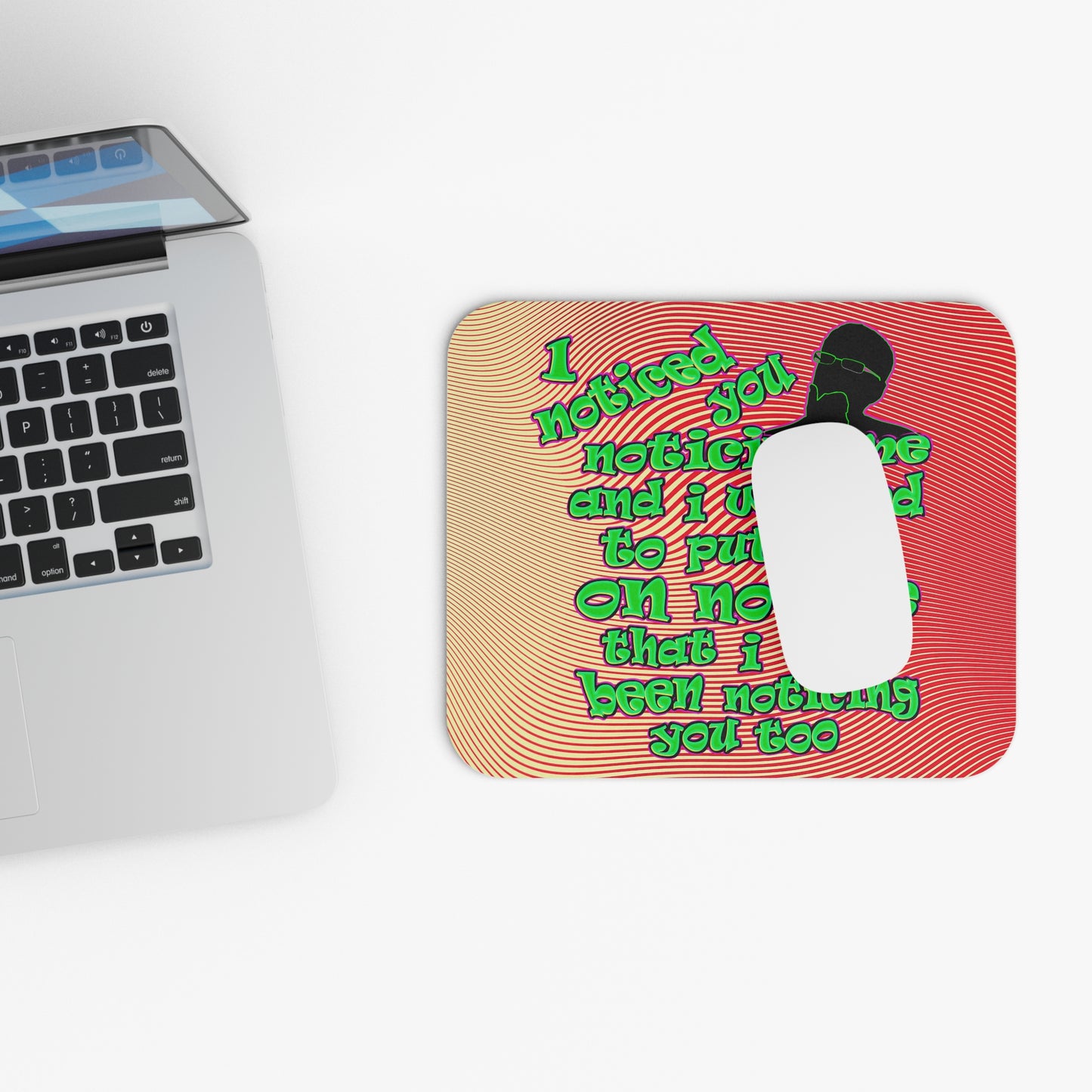 noticed you noticing - Mouse Pad (Rectangle) (yellow-orange wave)